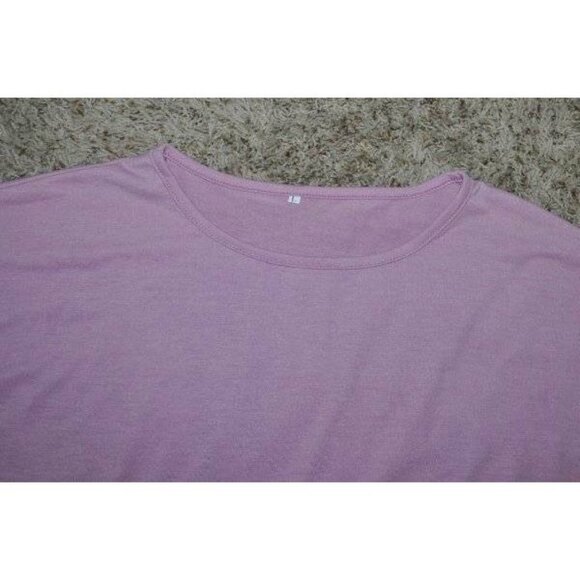 Womens Vessos Shirt Medium Purple Tassel Splicing Short Sleeve Top - Picture 3 of 6